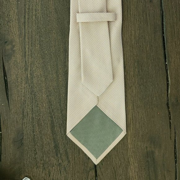 LUIGI BORRELLI Microdot Necktie - Salmon and Light Blue - Picture 2 of 4